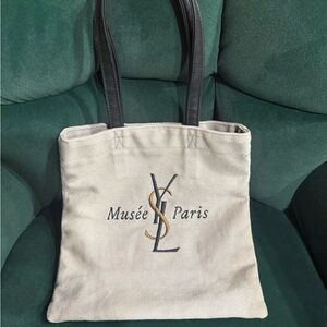 Yves Saint Laurent Cream and Black Tote